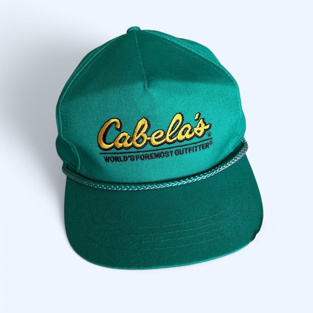 Vintage 90’s Cabela's Green Trucker Snapback Cap